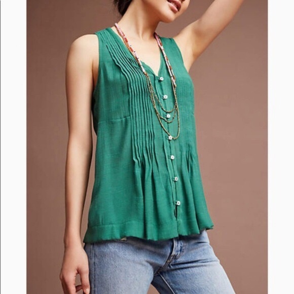 Anthropologie Tops - Maeve Anthropologie green Samoa swing tank
